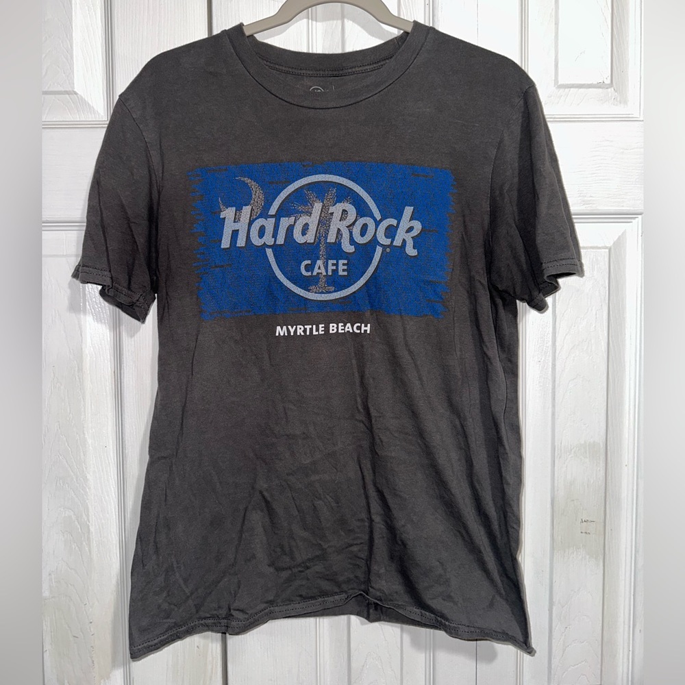 Unisex gray Hard Rock Myrtle Beach SC T-shirt.